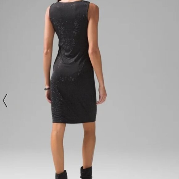 NWT White House Black Market Sparkling Jersey Black Studded Dress Size S - Picture 4 of 13